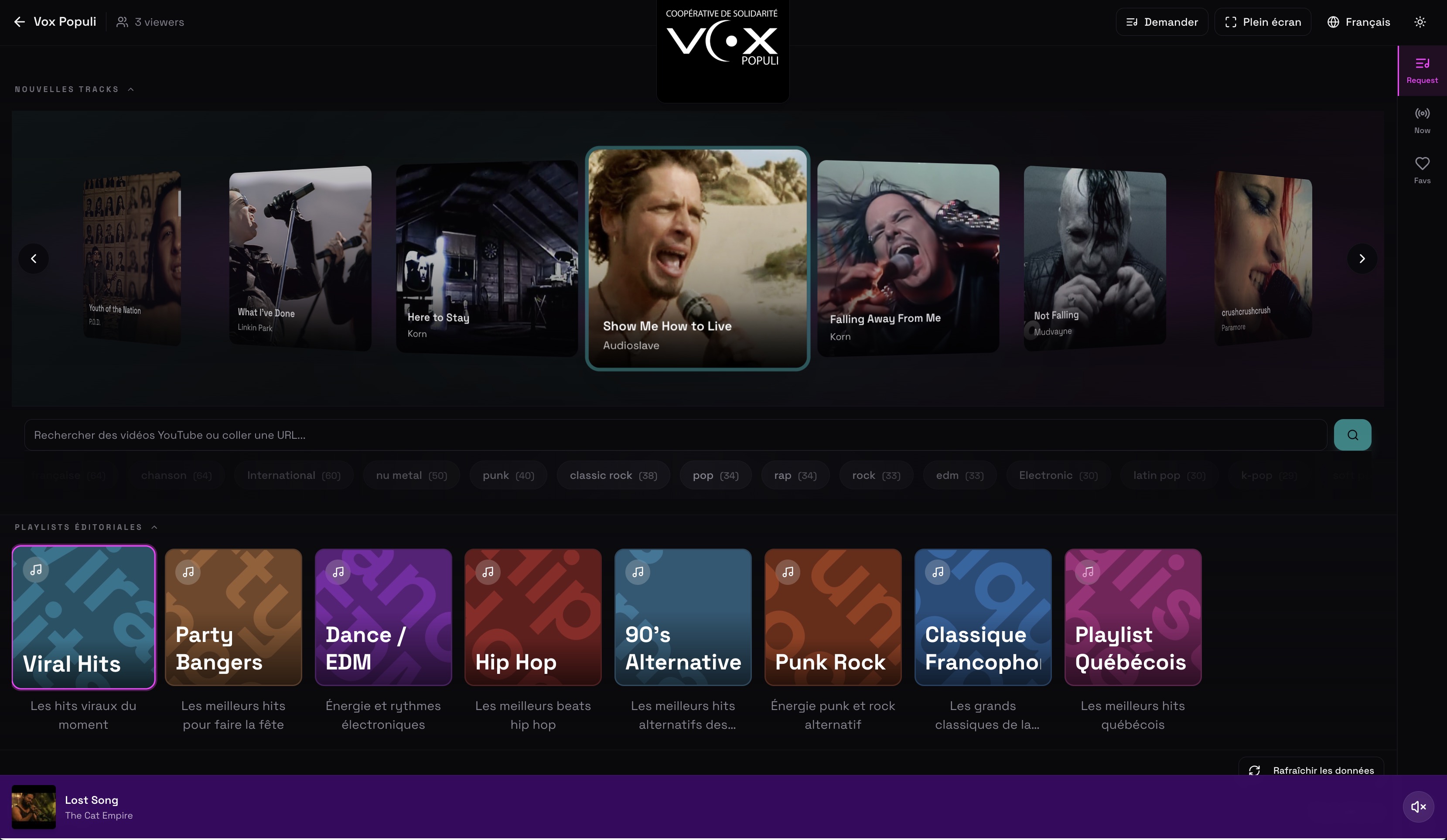Deckster desktop interface - search and add tracks