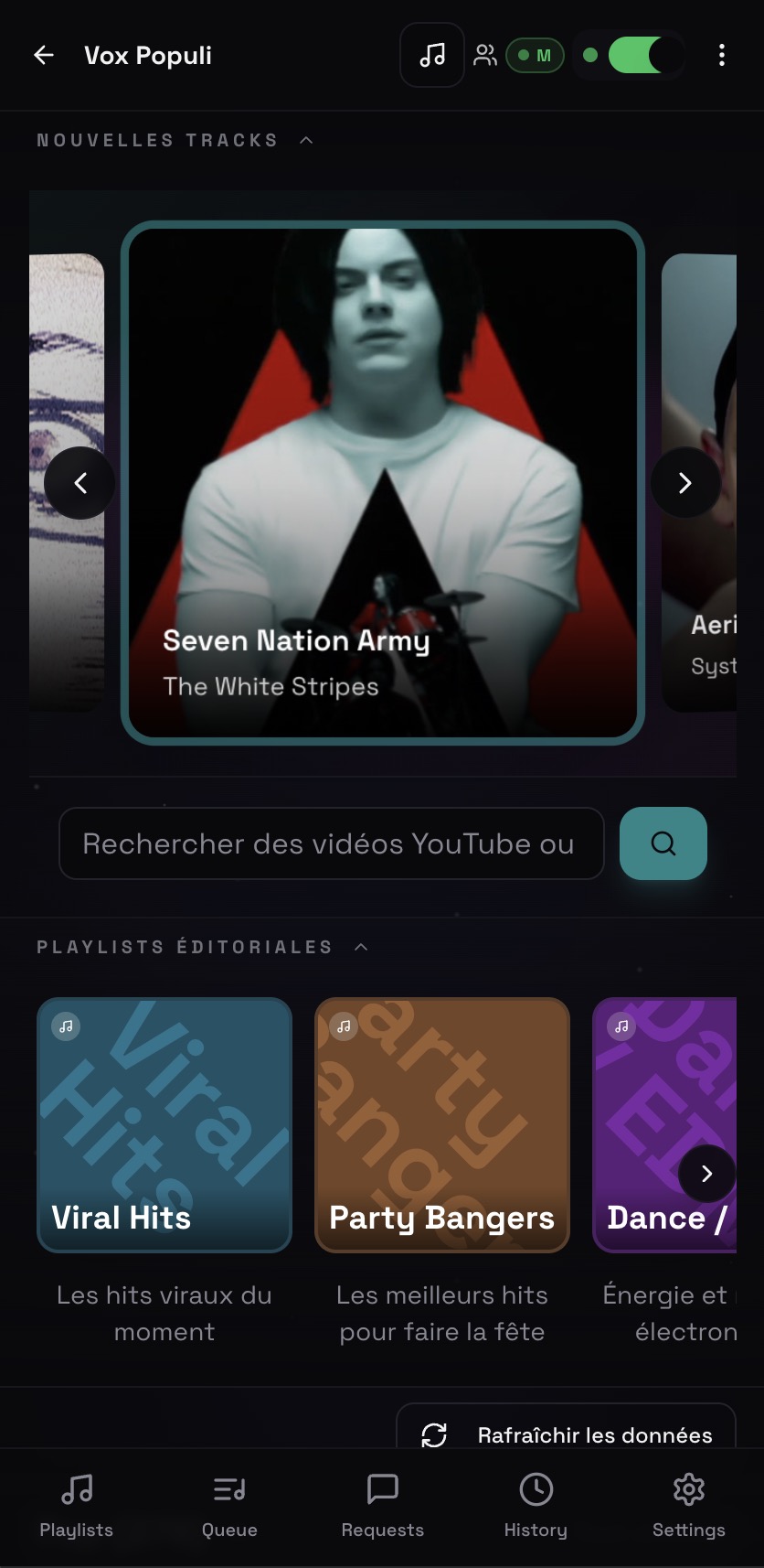 Deckster mobile interface - requests and queue